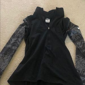 Black Nike Pro dri- fit quarter zip.